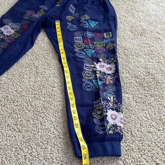 Pete & Greta for Johnny Was medium navy Rassa linen jogger pants. - Picture 14 of 16